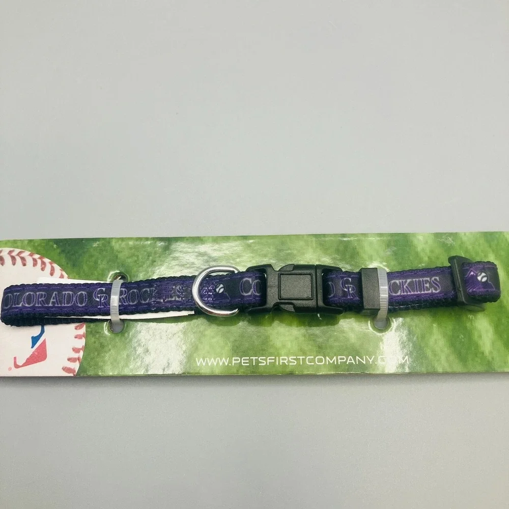 Pets First MLB Colorado Rockies Pet Collar Size S Colorful Dog &‎ Cat Collar New